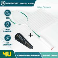 ALPSPORT PEACOCK Second-Forming T800 Full Carbon 4U Racket - Max 35LBS Aerodynamic Frame 6.8mm Stiff-Soft Shaft Pre-Strung(26LBS) & Pre-Wrapped Grip(Ready to Use) Accessories & Gift Box Gift for Badminton Enthusiasts