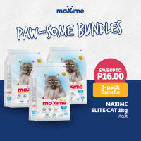 Maxime Elite Premium Cat Food 1KG - For Indoor Cat Made w/ Real Fish for Urinary & Hairball + Omega 3 & 6 for Healthy Skin