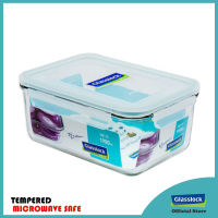 Glasslock Rectangle Type Glass Food Container 1900ml (Clear)