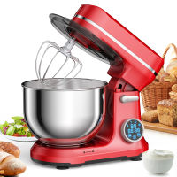 BioloMix 1200W 6L DC Quiet Motor 6 Speed Timer Display Food Stand Mixer Egg Cream Whisk Flour Cake Dough