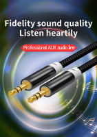 3.5MM male to male AUX Audio cable braided black 2M