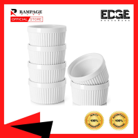 Edge Ramekins set of 6 for Oven Safe Classic Style Ramekins for Baking Souffle Ramekin Bowls Microwavable Safe Durable Easy Clean with 3 sizes available.