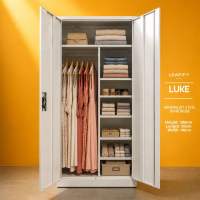 DANIEL | Full Steel Closet Wardrobe with 2 Hanging Rods by Leapify Steel - Heavy Duty Cabinet waterproof and termite-proof
