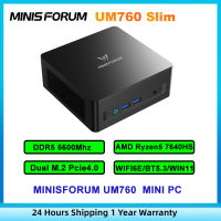 MINISFORUM UM760 Slim AMD Ryzen5 7640HS win11 Tri-Screen Display DDR5 Radeon760M Gaming MINI PC