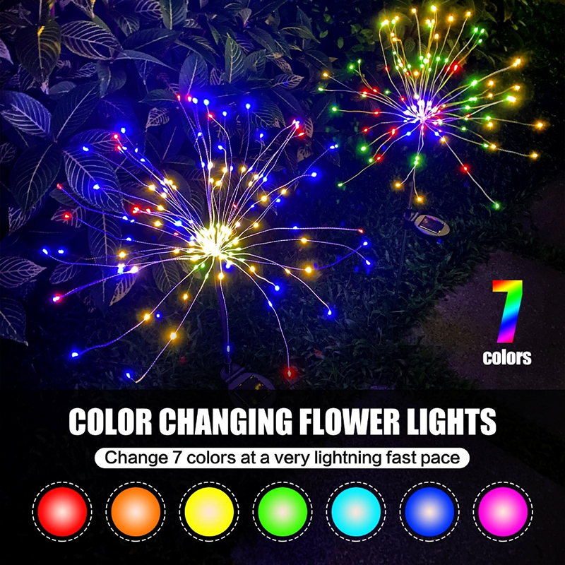 OOKAS Solar Firework Led Light Solar Christmas Lights Outdoor Waterproof Garden Decoration Lamps