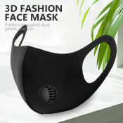 Men Women Anti Dust Mask Anti PM2.5 Pollution Face Mouth Respirator Black Breathable Valve Mask Filter 3D Mouth Cover Face mask antibacterial fabric filter Anti-Pollution Allergy Haze Dust