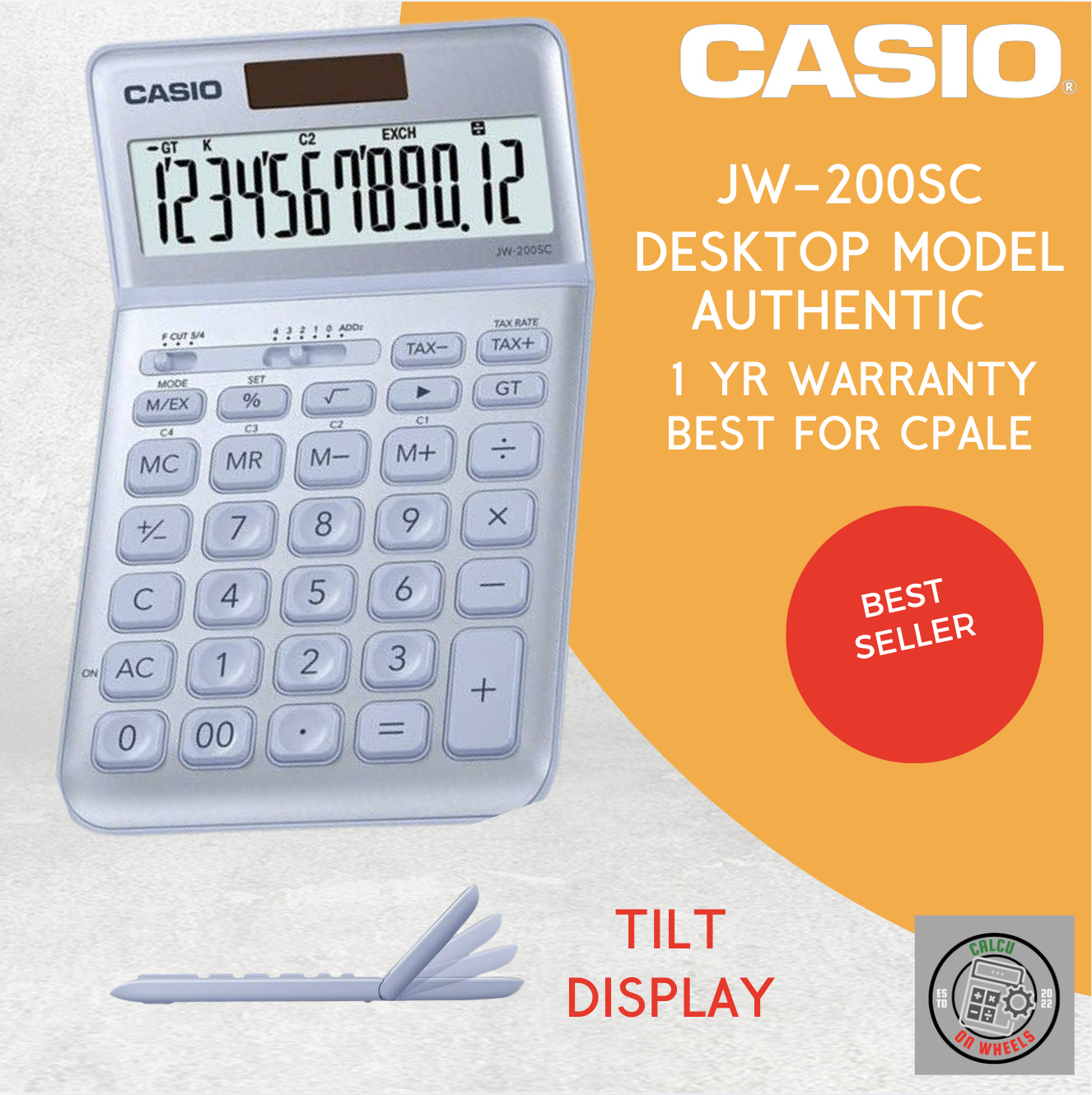 Casio JW200SC LITE BLUE desk top calculator original