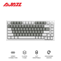 Ajazz AK820 Wired Detachable Mechanical Keyboard CNC Knob Control 75% Gasket Mount Gaming Keyboard