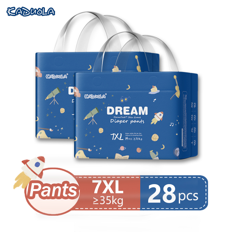 Kaduola 2 Pack Baby Diaper 4XL 5XL 6XL 7XL 32-40pcs Extra Large Size Diaper Pants for Heavy Babies Super Absorbent Night Disposable Diapers