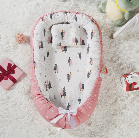 [Free Shipping+Ready Stock]Baby Nest Multifunctional Travel Crib Cartoon Printing Newborn Mattress Bionic Bed Detachable Washable Portable Baby Upgrade Bed