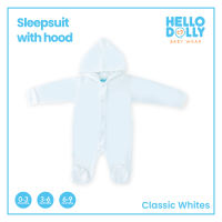 Hello Dolly Baby Wear 1 pc Sleepsuit with Hood 100% Cotton for baby 0-9 months Baby Needs Newborn unisex