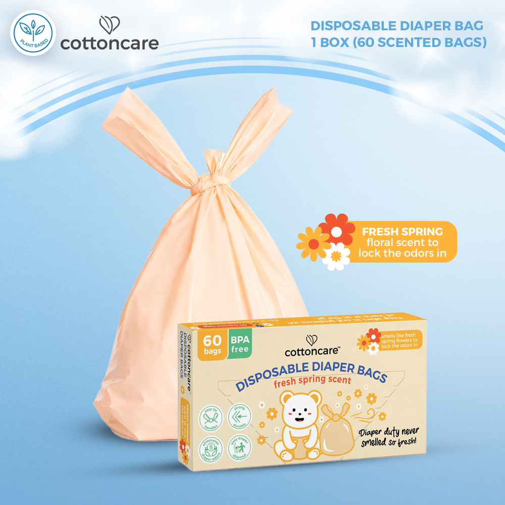 Cottoncare™ Disposable Diaper Bags Fresh Spring Scented Trash Bag