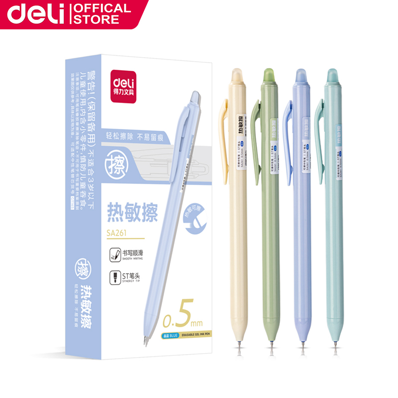 Deli 0.5mm Erasable neutral pen Press Erasable Gel Pen 1pc SA261
