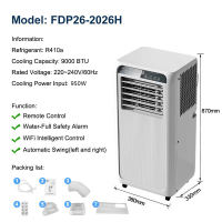 KANAZAWA Portable air conditioner 1HP LED touch screen with remote Remote Control - Fast Cooling