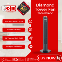 3D Diamond Inverter Tower Fan TF-3807TR-DC