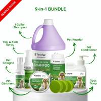 Petcher 9-in-1 Madre De Cacao Pet Shampoo and Pet Hygiene Care Bundle for Dogs and Cats