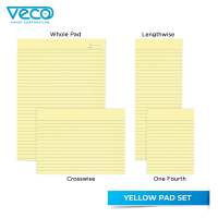 Veco Yellow Pad Paper 80 lvs 4 in 1 (1whole1/2crosswise1/2lengthwise & One-fourth)