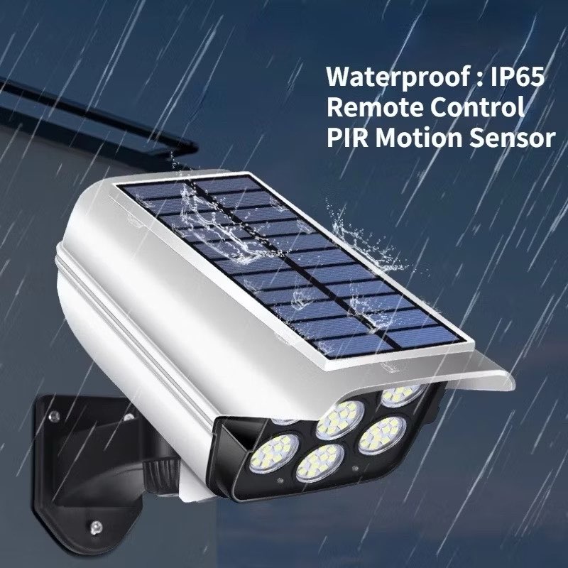 Outdoor Fake CCTV Power Light 77Led Solar Light Motion Sensor Security Dummy Camera Wireless