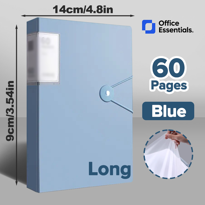 Clear Book Expanding File Folder Paper Storage Clear Book Long Clear Folder A4/Long 30/60/100page