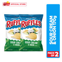 Ruffles Sour Cream & Onion Potato Chips 170g - Pack of 2