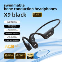Polvcdg-X9-IPX8 Waterproof Swimming Bone Conduction Headphones with 32G/8G Memory for Sports/Cycling/Fitness Equipped with a Microphone and Bluetooth 6.0 Technology