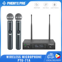 Phenyx Pro PTU-71-2H Wireless Microphone System Dual Wireless Mics Auto Scan for Singing Church Stage