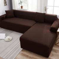 Qeeboo Universal Sofa Cover Stretchable L Shape Sofa Cover 1/2/3/4 Seat Cover Full Cover With Pillowcase And Foam Stick