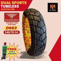 DIAMOND TIRE R14 D663 DUAL SPORTS TUBELESS TIRE FOR AEROX 155 PCX150 SUPER 8 - 140/70-14 110/80-14