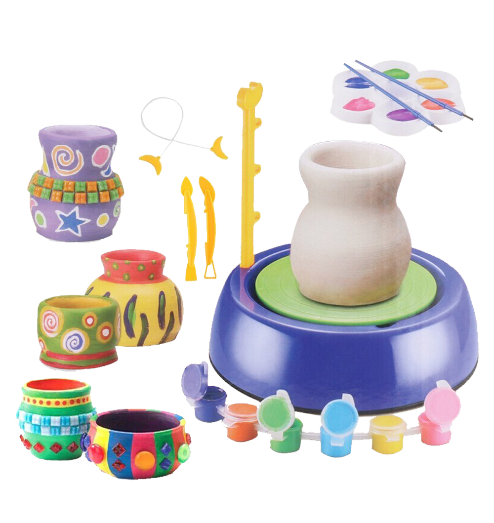 ToysWorld Art Pottery Artist Studio Spin Clay Pottery Wheel Game Craft Kit DIY Educational Toy for Kids