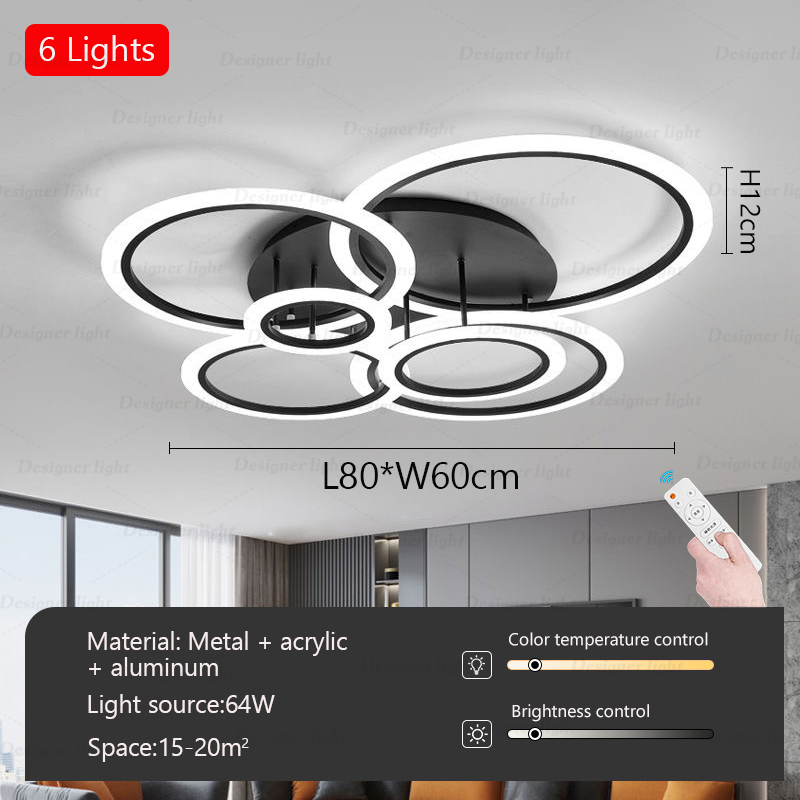 Living Room Chandelier Nordic Simple Circular Lamp bedroom Light LED Modern Dining Room Ceiling Lamp