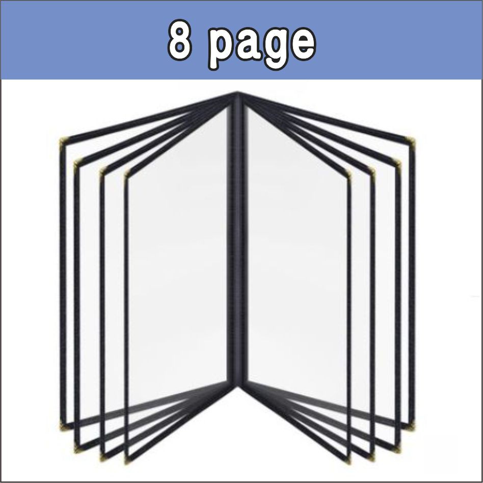 Transparent Cover Menu Book with 1-2-3-4-5-6-8-10-12 pages Menu holder Menu Jacket Menu Clip Menu stand Menu board Advertising book Display book Brochure Contract folder Presentation Folder Hold menu Wine list Recipe Restaurant supplies PVC A4 A3