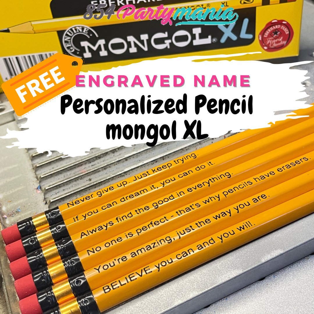 Authentic Mongol Pencil #2 with FREE engraving personalized laser pencil engraved customized pencil
