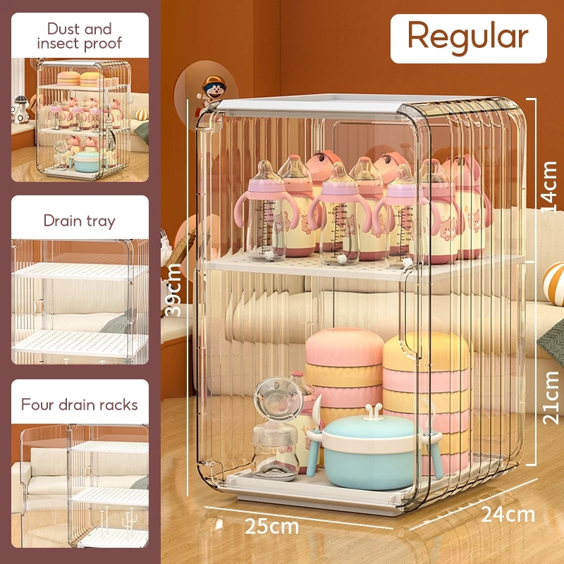 Luxurious Baby Cutlery Storage Box Dust-proof Insect-proof Height adjustable Baby Bottle Food Tools