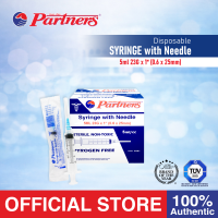 Partners Disposable Syringe with Needle 5cc/mL  - 100 pcs (1 box)