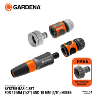 GARDENA System Basic Set (for 1/2-5/8″ hose) with extra US Thread Tap Connector