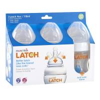 Munchkin Latch 3-Pack BPA-Free 4oz Anti-Colic Baby Bottles  for 0-6 Months