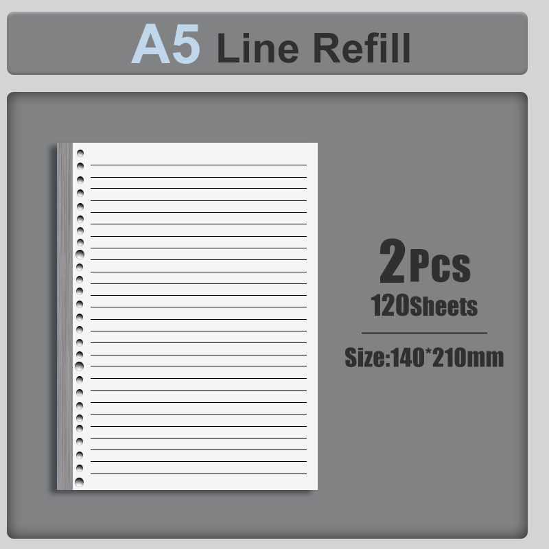 A5/B5 Transparent Binder Notebook 60 Sheets Refillable Loose Leaf Notepad School Supplies