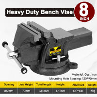 【Ship from Manila】NANWEI Heavy Duty Bench Vise With Anvil 360° Rotating Cast Iron Bench Vise Adjustable Vice 170mm-8inch / 150mm-6inch / 100mm-4inch / 125mm-5inch