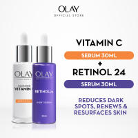 Olay Retinol 24 Anti-Aging Serum 30ml + Niacinamide Vitamin C Brightening Serum Luminous 30ml Skincare​