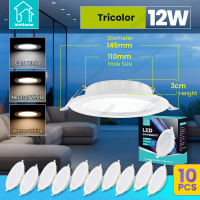 WeHome 10 Pack Ultra Thin LED Ceiling Light Pin Light Panel Lights 3 Colors 3500K/4000K/6500K Selectable 5W 9W LED Recessed Downlight for Living Room Bedroom Bathroom Office