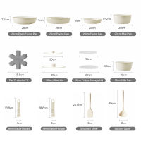 Redchef Nonstick Ceramic Rock Cookware Set Handle Removable 5Pcs/16Pcs No PFAS& PTFE& PFOA  Suitable for All Stoves