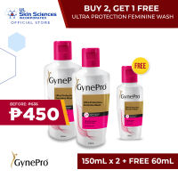 BUY 2 Gynepro Ultra Protection Feminine Wash 150ml Get 1 FREE Gynepro Ultra Protection Feminine Wash 60ml (Save P95)