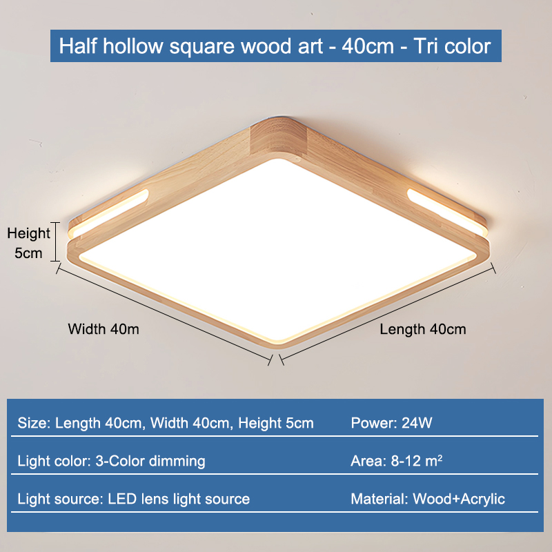 KASIDA ceiling light with remote ceiling lights modern design TriColor Dimmable led ceiling lights Minimalist design ceiling lamp wood Fixture Ultra-Thin led ceiling lights for living room dining bedroom Corridor