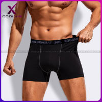 (99 pesos)COOLAIR Mens Athletic Tights Sports GYM Compression Wear Under Base Layer Shorts Pants -Black/Hot pants