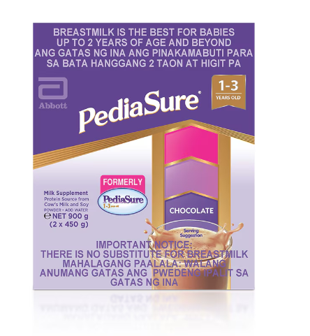 PEDIASURE 1-3 CHOCO 900G-OCT 2026 EXP