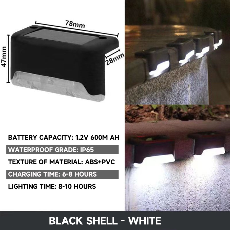OOKAS Solar Stair Light Landscape Light Waterproof Outdoor Courtyard Terrace Guardrail Garden Passage Step Light