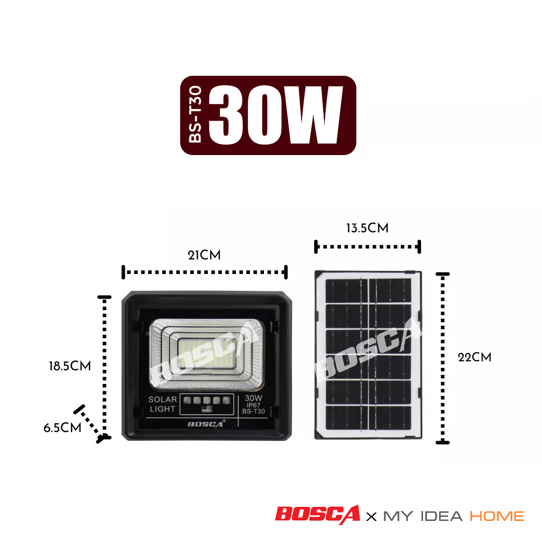 BOSCA Solar Light 30W/50W/100W/200W/300W IP67 Waterproof solar flood light with remote control Battery Indicator solar panel 5W/8W/10W/18W/25W BS-T30 BS-T50 BS-T100 BS-T200 BS-T300