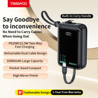 TRANYOO K15 20000mAh Power Bank 22.5W Portable Mini PowerBank PD20W QC3.0 Built In 2 Cable Type C charger Fast Charger iphone powerbank Charger Original Fast Charger