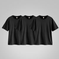 Fruit of the Loom 3pcs Soft Premium T-Shirt for Men & Women 100% Cotton Basic Plain Tees Menswear Pack of 3 Black