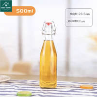 KeepHome 250/500/750ml/1000ml Wine Bottle Sealed Beverage Glass Bottle Oil Bottle Wine Bottle Empty Seasoning Bottle